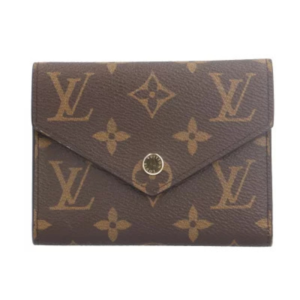 Louis Vuitton Portefeuille Victorine Monogram Tri fold Wallet Canvas